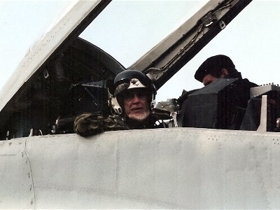 In the MiG-29 cockpit.